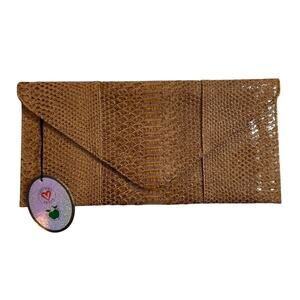 URBAN EXPRESSIONS Envelope Clutch Faux Snakeskin Vegan Leather NWT 14"x7"